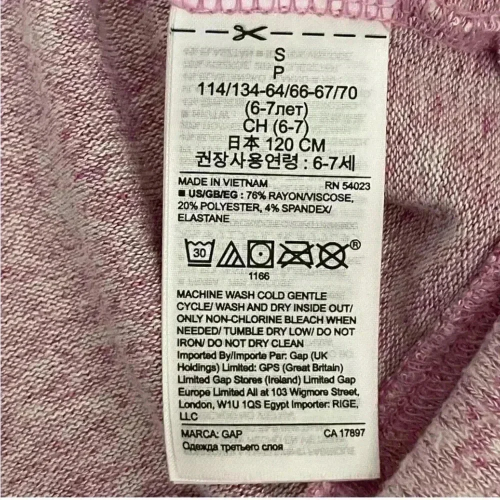 Gap Girls Heather Pink Long Sleeves Hooded Top and Bottom Set SZ S # 1084
